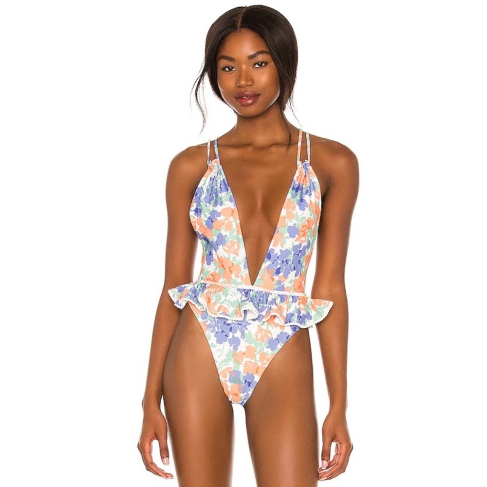 Tularosa Luz One Piece Swimsuit in Periwinkle Floral